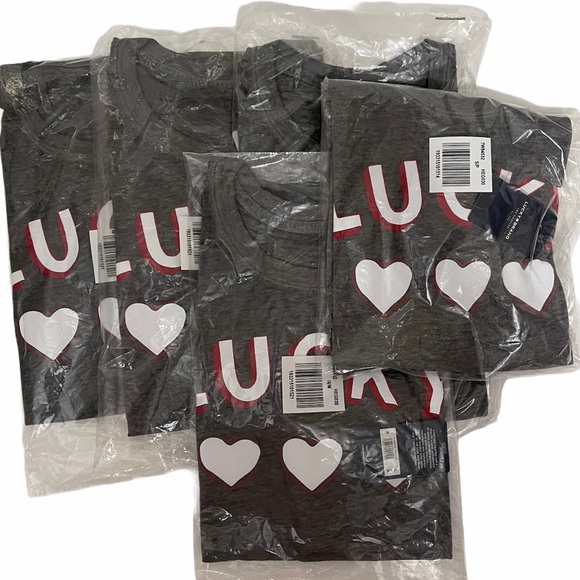 LUCKY BRAND T-Shirt Three Hearts Tee Grey - Picture 9 of 10